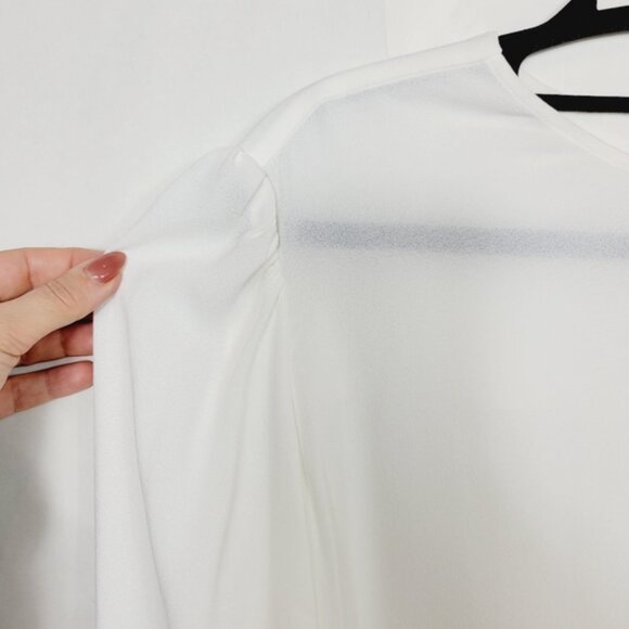 Another Tomorrow white crewneck blouse - Picture 4 of 9